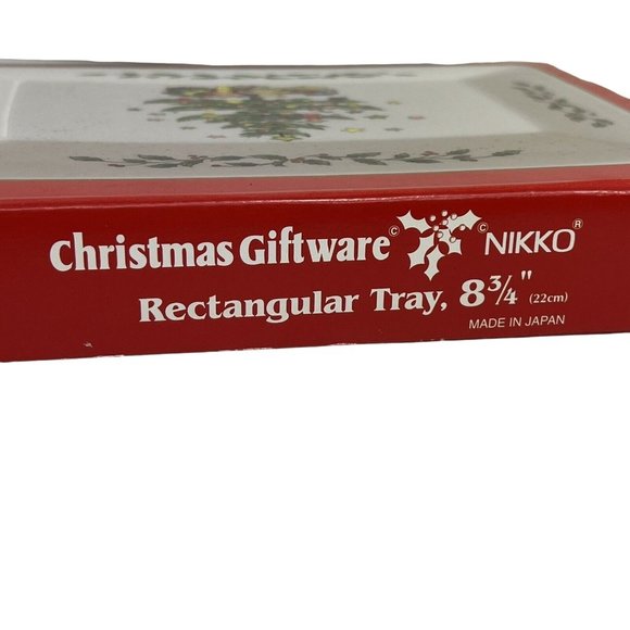 Nikko Rectangular Tray 8 3/4" Christmas Tree Holiday Japan Table Wear Decor Xmas - Picture 9 of 12